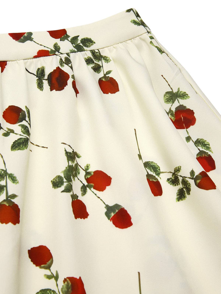 [Prévente] 2PCS Haut noire à épaules dénudées et jupe rose années 1950