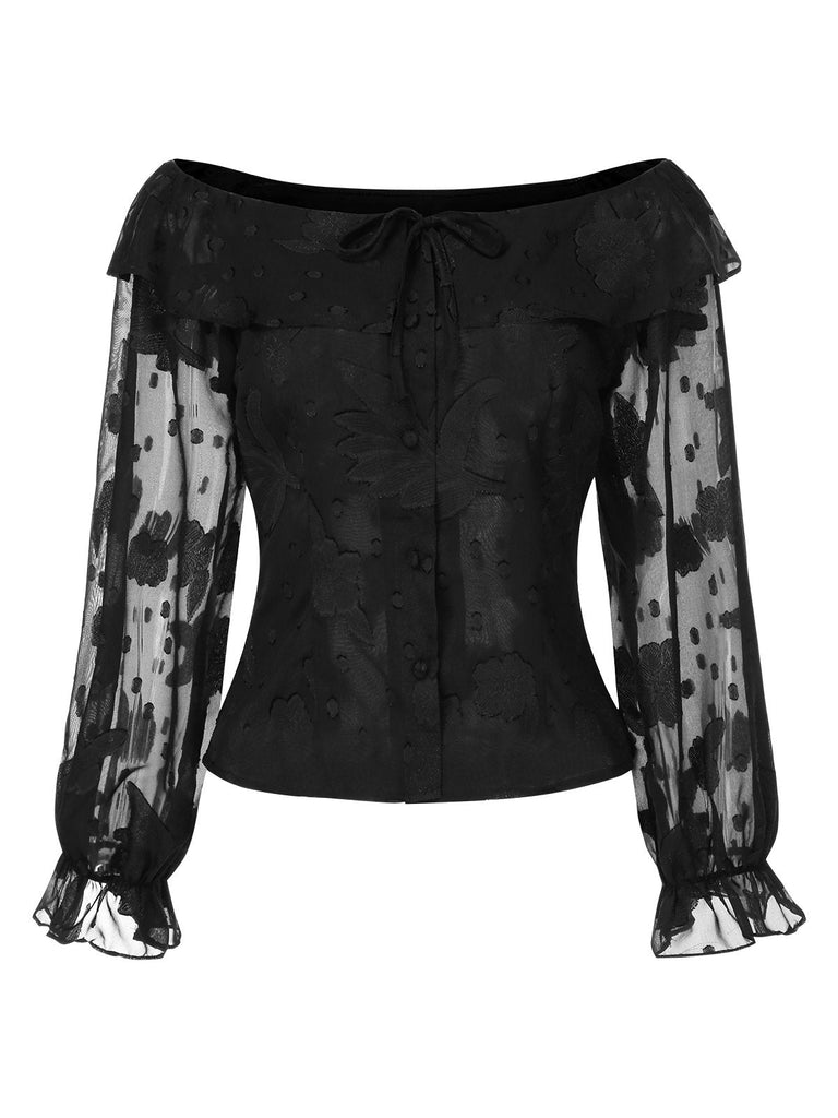 [Prévente] 2PCS Haut noire à épaules dénudées et jupe rose années 1950