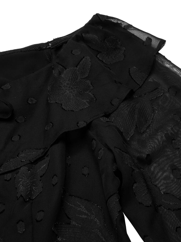 [Prévente] 2PCS Haut noire à épaules dénudées et jupe rose années 1950