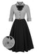 [Prévente] Robe pied-de-poule à col nœud amovible années 1950
