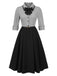 [Prévente] Robe pied-de-poule à col nœud amovible années 1950