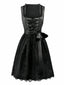 [Prévente] 2PCS Robe et tablier noire à fleurs à lacets années 1950