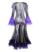 Robe sirène violette à écailles de poisson Halloween années 1930