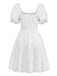 [Prévente] Chemise de nuit blanche unie et nœud années 1950