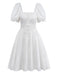 [Prévente] Chemise de nuit blanche unie et nœud années 1950