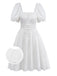 [Prévente] Chemise de nuit blanche unie et nœud années 1950