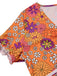 [Prévente] Mini-robe orange à psychédélique et nœud années 1970