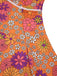 [Prévente] Mini-robe orange à psychédélique et nœud années 1970