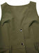 [Pré-vente] Robe gilet verte à col en V et poches ceinturée des années 1950