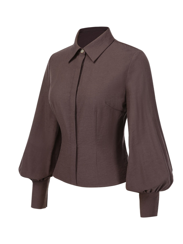 [Pré-vente] 2PCS chemisier à manches lanternes et gilet à poches des années 1950