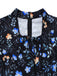 [Prévente] Robe noire à fleurs et col claudine années 1940