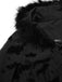 [Prévente] Robe noire à capuche en maille chauve-souris avec ourlet brut des années 1940