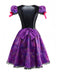 Robe violette à lacets en toile d'araignée Halloween années 1970