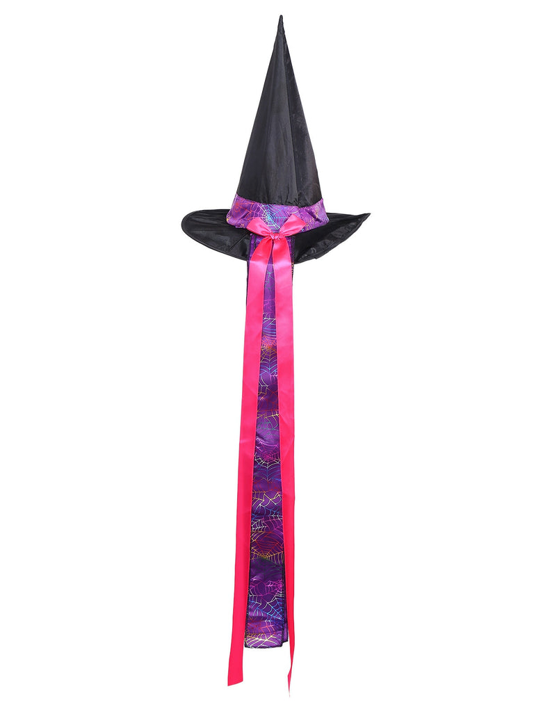 Robe violette à lacets en toile d'araignée Halloween années 1970