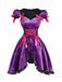 Robe violette à lacets en toile d'araignée Halloween années 1970