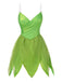[Prévente] Mini-robe verte à ourlet pétales style fée Clochette des années 1970