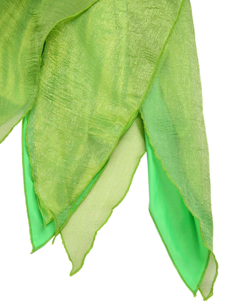 [Prévente] Mini-robe verte à ourlet pétales style fée Clochette des années 1970