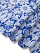 [Prévente] Robe bleue manches courtes motif floral ethnique des années 1950