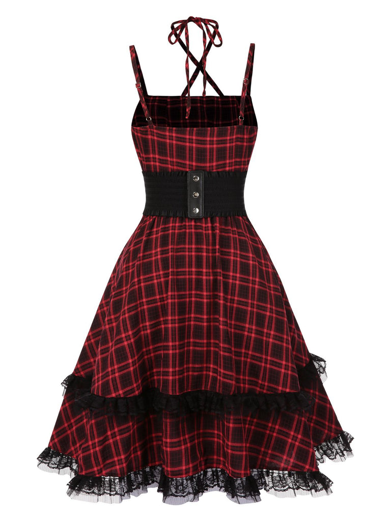 [Prévente] Robe corset rouge gothique à lacets années 1980