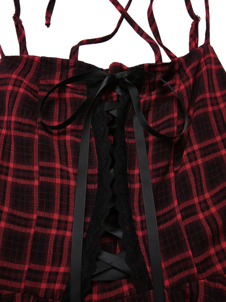 [Prévente] Robe corset rouge gothique à lacets années 1980