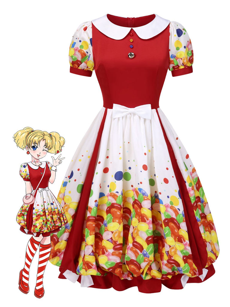 [Prévente] Robe bulle colorée distributeur de chewing-gum années 1950