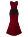 [Prévente] Robe rouge longue bandeau en velours années 1930