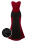 [Prévente] Robe rouge longue bandeau en velours années 1930