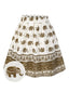 [Prévente] Jupe trapèze marron imprimé tribal éléphant des années 1940