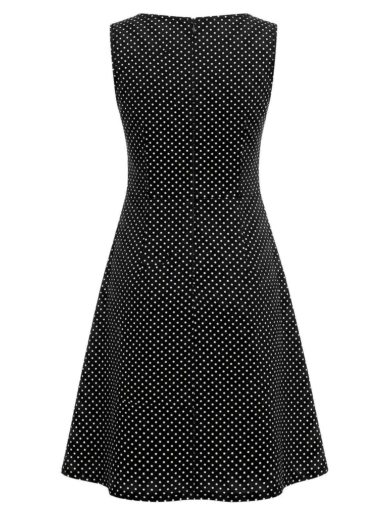 Robe Sans Manches Chat Crâne À Pois Années 1960