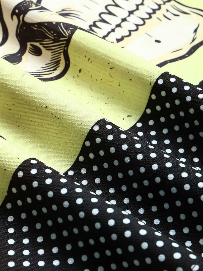 Robe Sans Manches Chat Crâne À Pois Années 1960