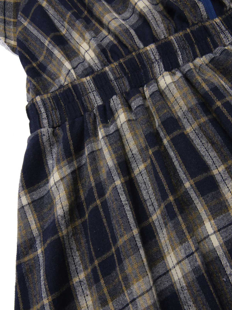 [Prévente] [Grande taille] Robe bleue à carreaux à lacets années 40