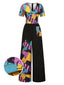 Combinaison multicolore Sally col en v années 1940