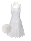 [Pré-vente] Robe patchwork blanche en dentelle des années 1920 avec collier de roses