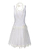 [Pré-vente] Robe patchwork blanche en dentelle des années 1920 avec collier de roses