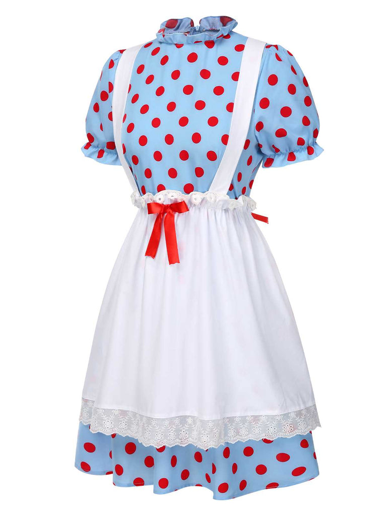 [Prévente] 2PCS robes à volants et à pois et jupe tablier en coton des années 40