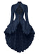 Robe victorienne noire en dentelle à manches gigot des années 1980