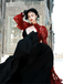 [Prévente] Robe victorienne rouge en dentelle à manches gigot des années 1980