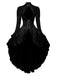 Robe victorienne noire en dentelle à manches gigot Halloween années 1980