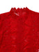 Combinaison manches bouffante en dentelle rouge unie des années 1960