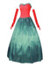 Robe bustier verte à pois style Grinch Martha Cosplay des années 1930