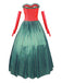 Robe bustier verte à pois style Grinch Martha Cosplay des années 1930