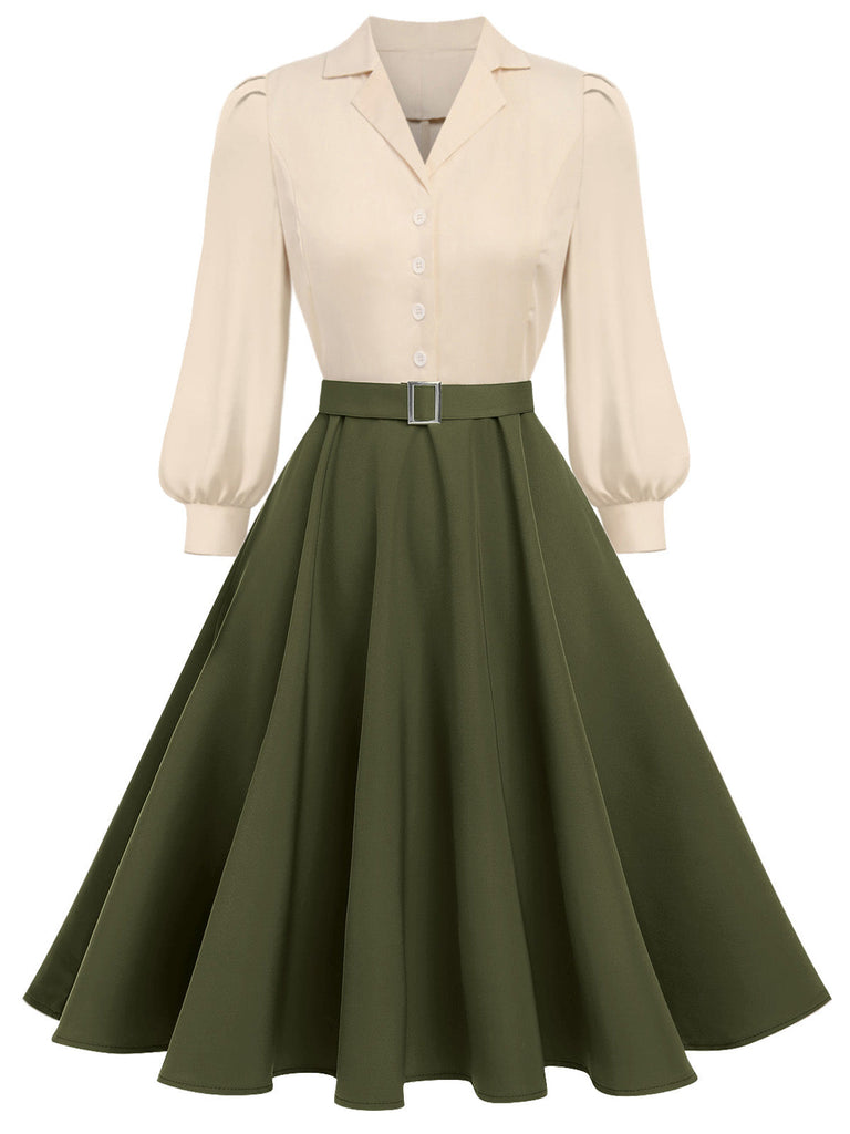 Robe De Plage Femme Manches Longues Col V – Style Rétro 1950 Élégant Et Confortable – Polyvalente Hiver Été