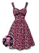 [Prévente] Robe patchwork en dentelle rose motif tête de mort pour des années 1950