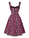 [Prévente] Robe patchwork en dentelle rose motif tête de mort pour des années 1950