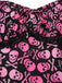 [Prévente] Robe patchwork en dentelle rose motif tête de mort pour des années 1950