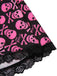 [Prévente] Robe patchwork en dentelle rose motif tête de mort pour des années 1950