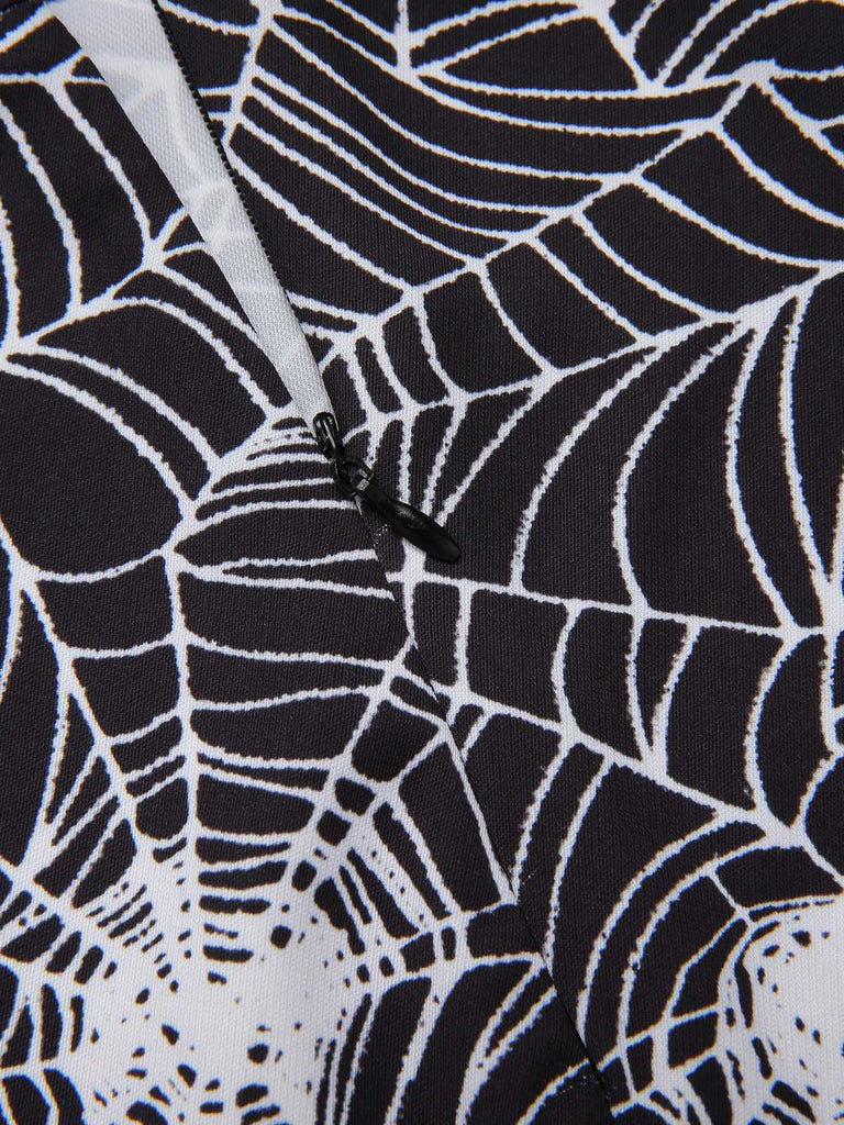 [Prévente] Pantalon évasé noire toile d'araignée Halloween années 1960
