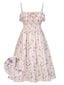 [Prévente] [Grande taille] Robe rose à volants floral années 1970