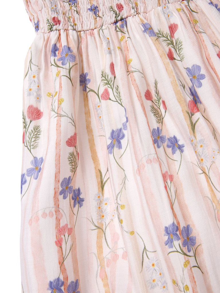 [Prévente] [Grande taille] Robe rose à volants floral années 1970