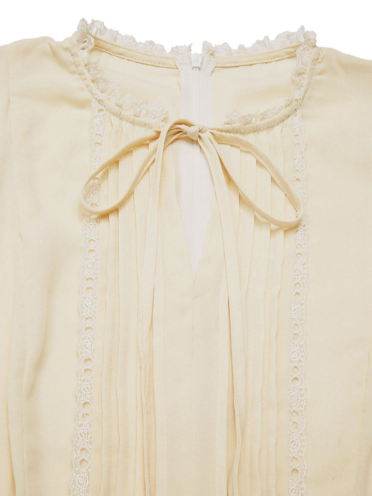 [Pré-vente] Combinaison ceinture en dentelle abricot et rouge des années 40